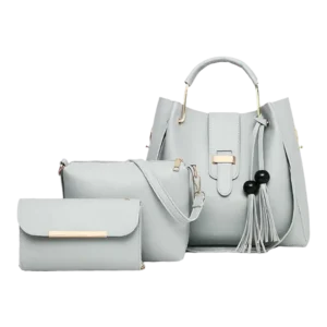 Alexa 3-Piece Grey Handbag Set for Women