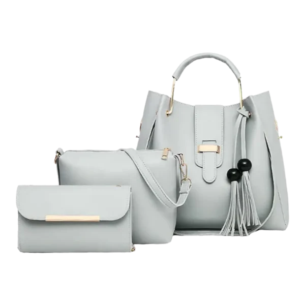 Alexa 3-Piece Grey Handbag Set for Women