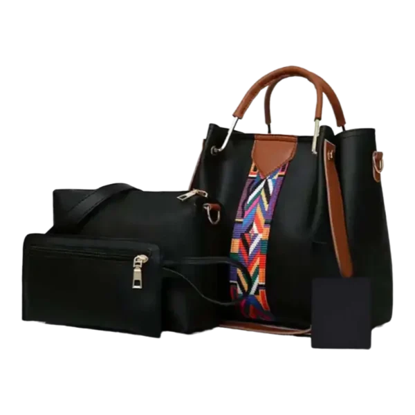 Capri 4-Piece Black Handbag Set for Women Capri 4-Piece Black Handbag Set for Women