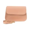 Beige leather handbag with detachable strap