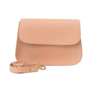 Beige leather handbag with detachable strap