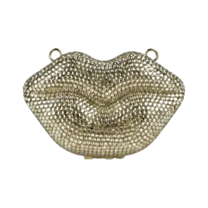 Glided Kiss Gold Lip-Shaped Clutch for Women
