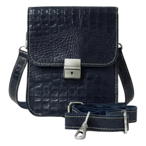 Leather Crocodile Black Crossbody Bag for Women