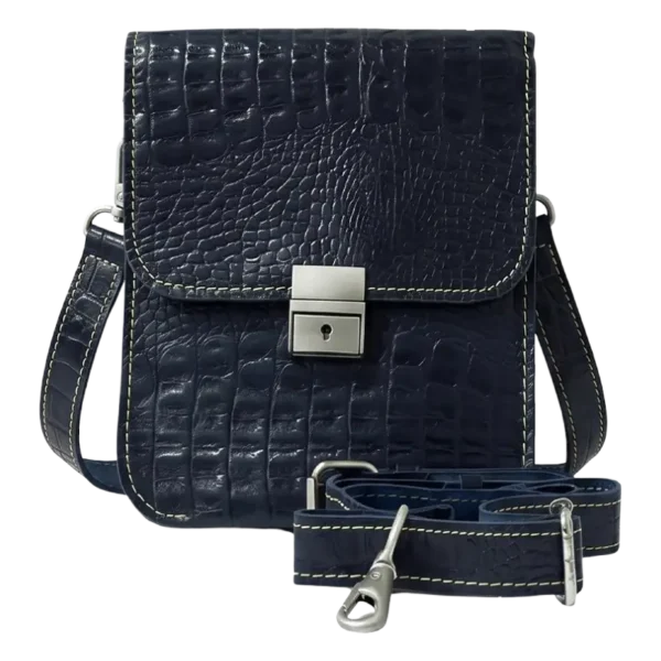 Leather Crocodile Black Crossbody Bag for Women