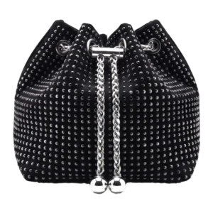 Opaline Black Embellished Clutch Bag for Women