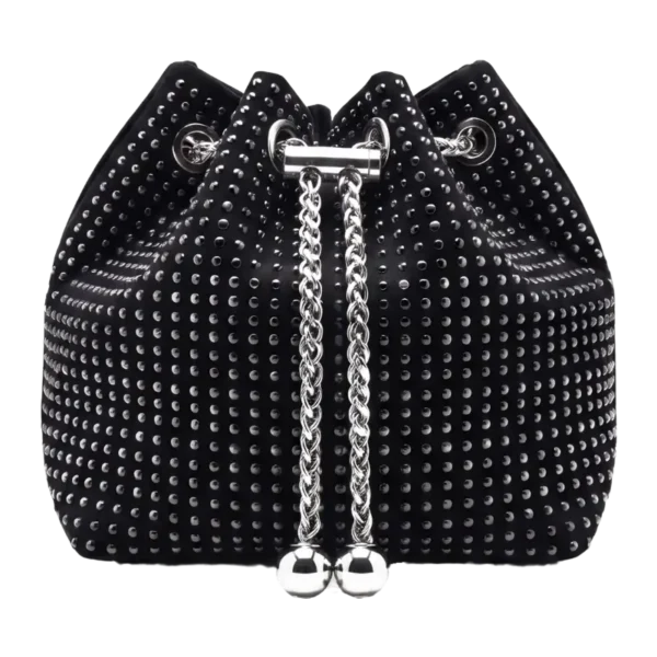 Opaline Black Embellished Clutch Bag for Women