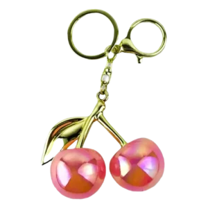 Pink Pearl Cherry Keychain & Bag Charm